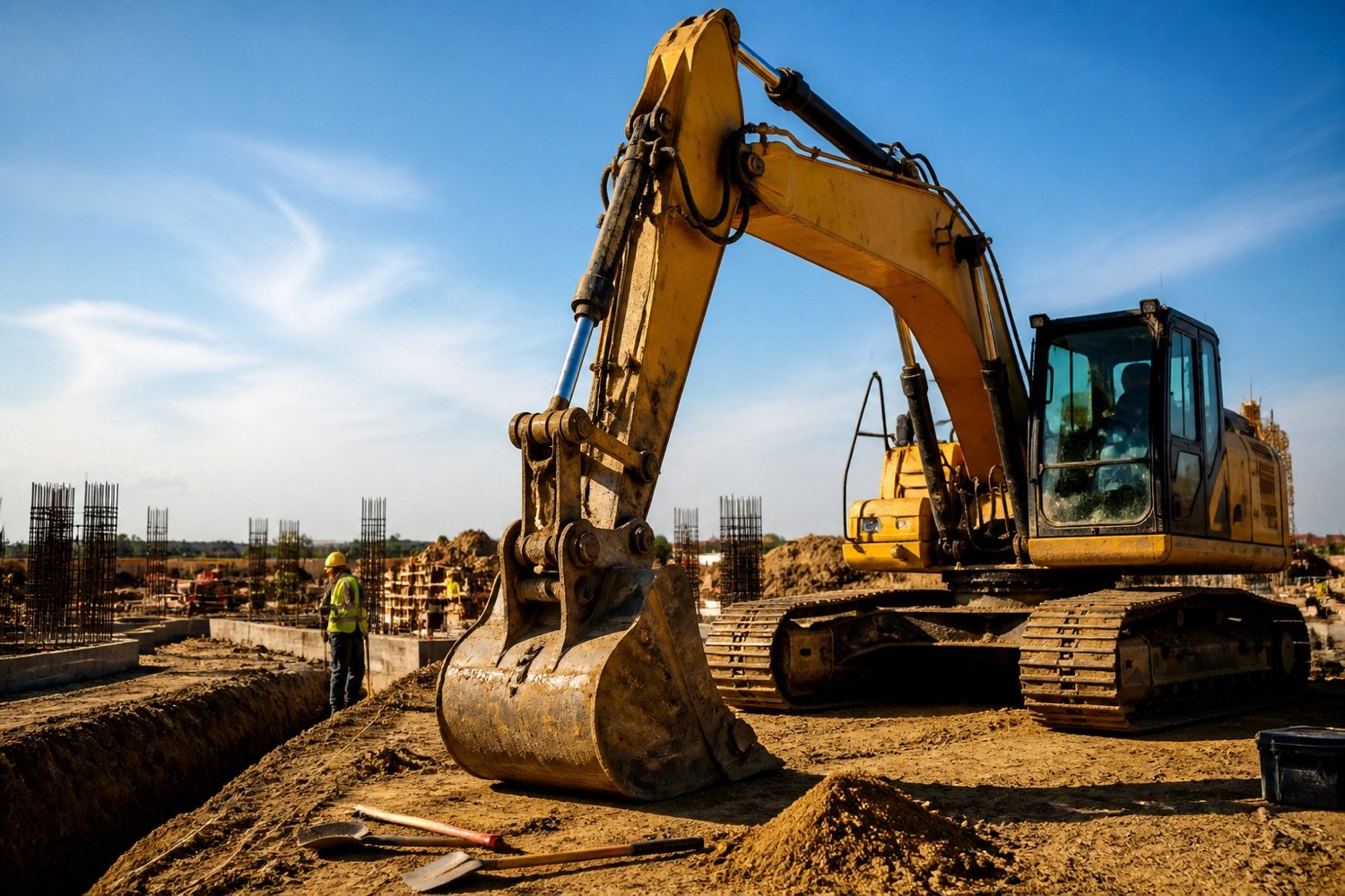 Excavator on a Central Florida construction site